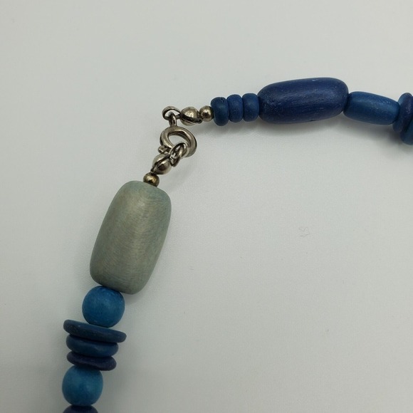 Handmade Women Wood Beaded Necklace Festival Strand Statement Boho Artisan - Picture 4 of 6